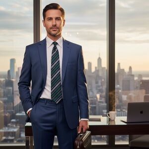 calvin klein suit men 44r slim fit 2 piece blue pants waist 37 new tags $650